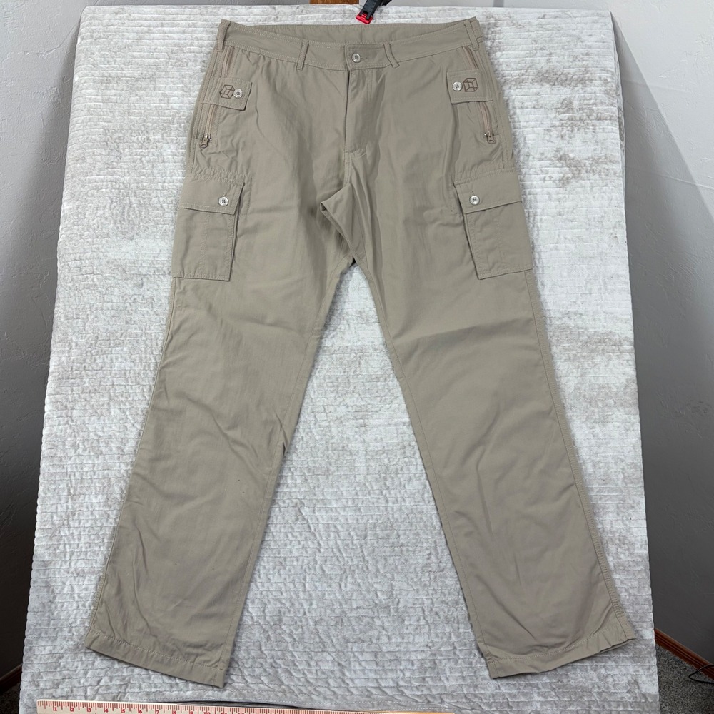 Clothing Arts P^cubed Pick-Pocket Proof Cargo Pants 36x32 Khaki Nylon Travel